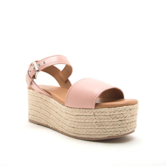 Blush platform espadrille buckle sandals - Picture 8 of 8